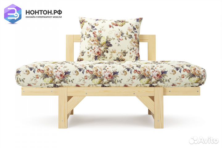 Кресло Амбер желтое с цветами