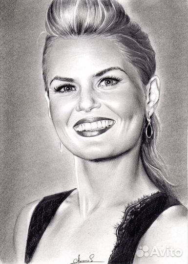 Портрет по фото простым карандашом