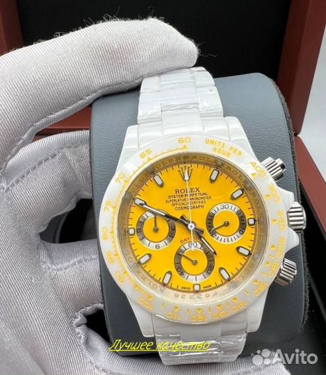 Роскошные унисекс часы Rolex Daytona желтые