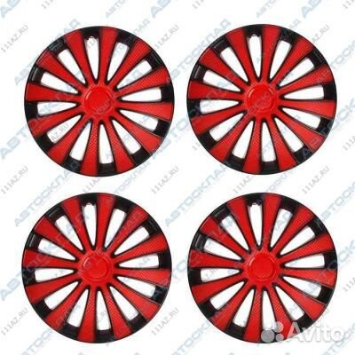 Колпаки колесные GMK RED Blaсk R15 комплект