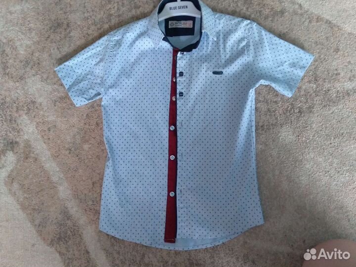 Рубашка для мальчика 128 с коротким рукавом