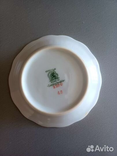 Ваза для конфет + 4 роз. Bohemia антиквар фарфор