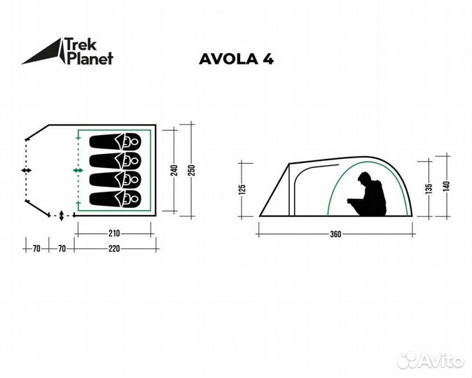 Палатка trek planet avola 4