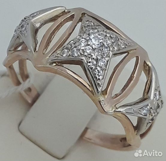 Кольцо / размер 17,5 / 2,76г / Золото585 / фианиты круглые