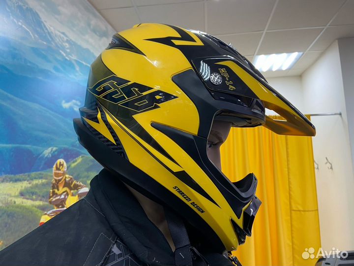 Шлем кроссовый GSB XP-14 B Yellow Starezzi