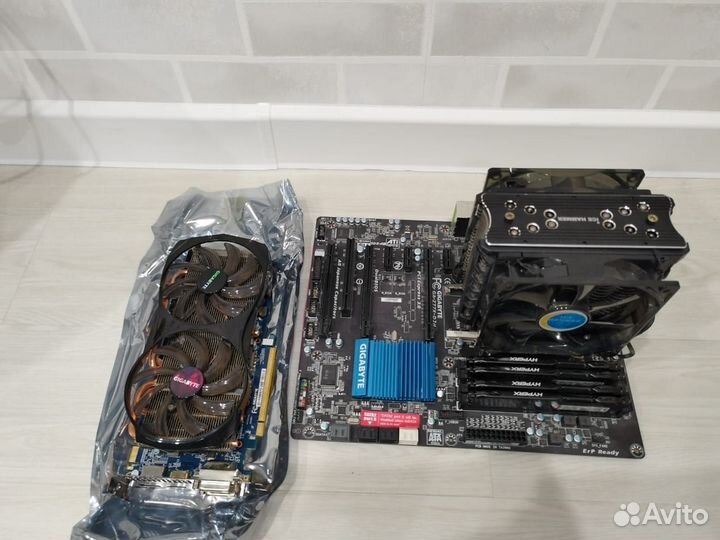 Материнская плата+процессор+видеокарта+память