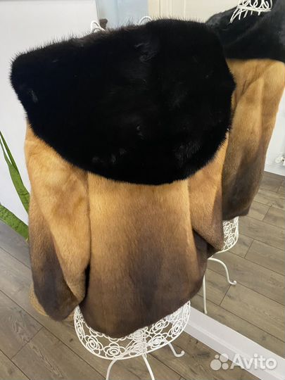 Шуба норковая с капюшоном