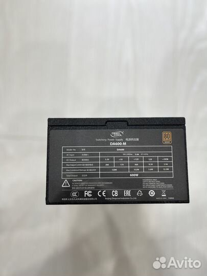 Блок питания deepcool DA600-M 80+ Bronze