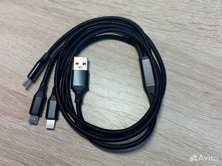 Кабель для зарядки 3в1 iPhone micro usb type