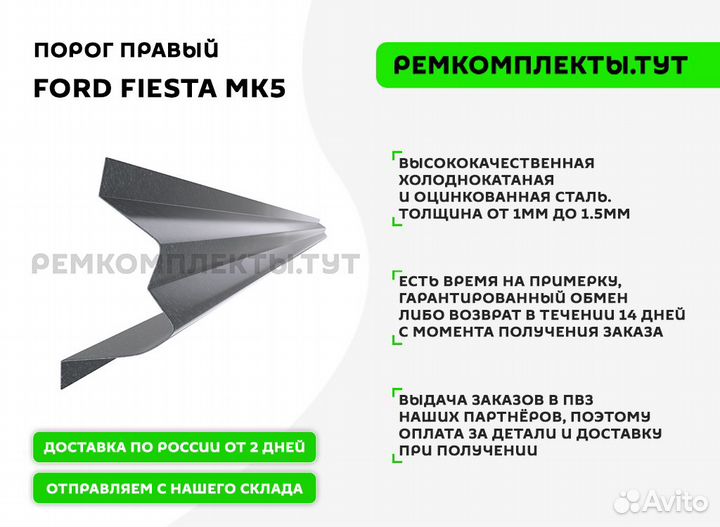 Порог правый Ford Fiesta MK5