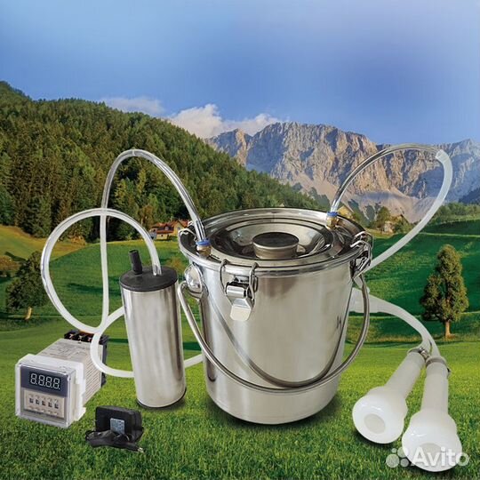 Доильный аппарат для козы с пульсатором и ведром 5