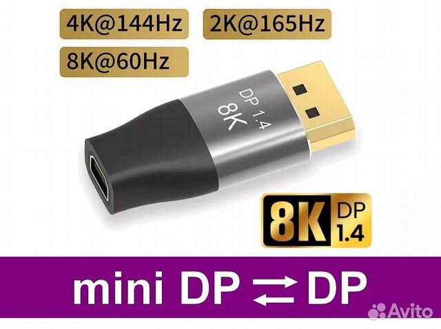 Переходник Mini DisplayPort - DisplayPort 1.4 / 8K