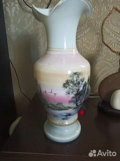 Ваза стекло с ручной росписью