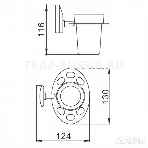 Новый стакан для ванной frap F1606-1, стекло, хром