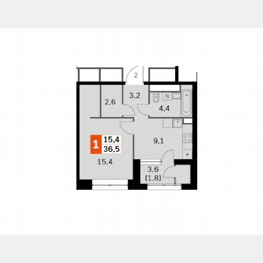 1-к. квартира, 36,5 м², 8/32 эт.