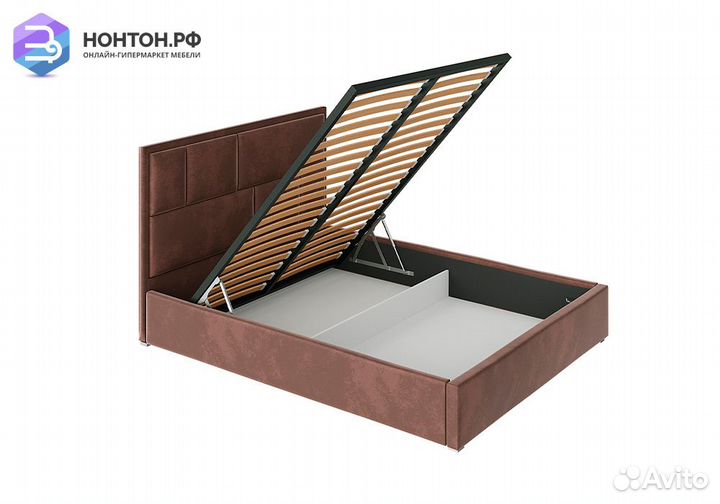 Кровать Стокгольм с подъемным механизмом велюр шок