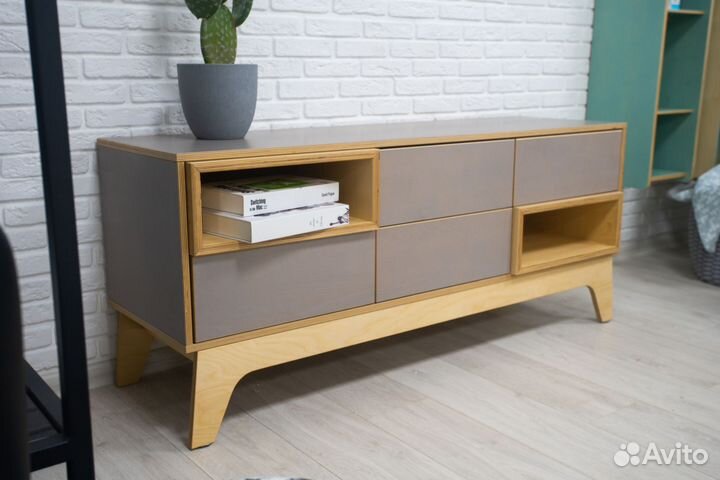 Тумба под телевизор серая