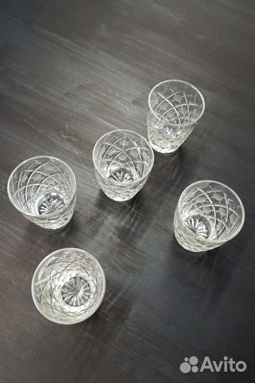 Хрустальные стопки 5 штук