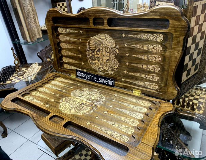 Нарды ручной работы Герб Армения