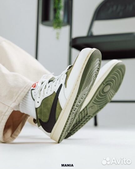 Кроссовки Air Jordan 1 Low Medium Olive