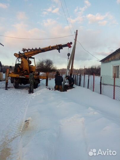 Электромонтажные работы. Установка опор лэп