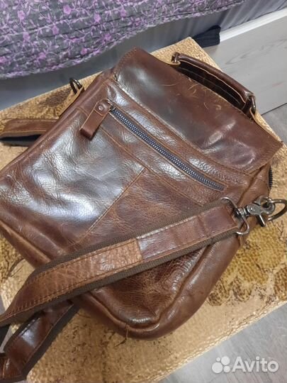 Барсетка кожаная мужская через плечо