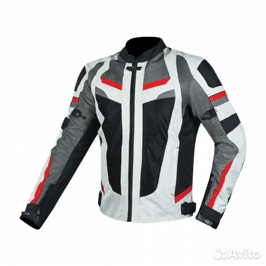 Мотокуртка летняя hizer AT-2308 черно-бело-красная