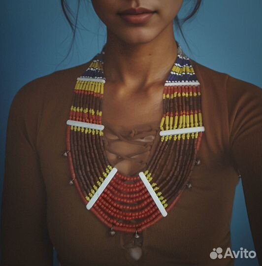 Бусы этно ожерелье колье афро бохо хиппи