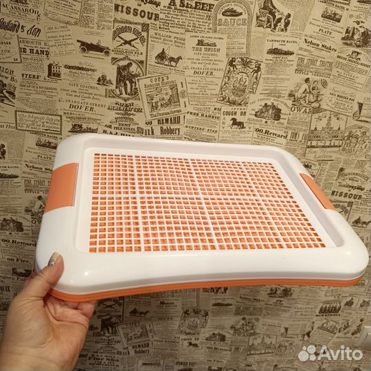 Лоток, туалет для собак с сеткой и столбиком