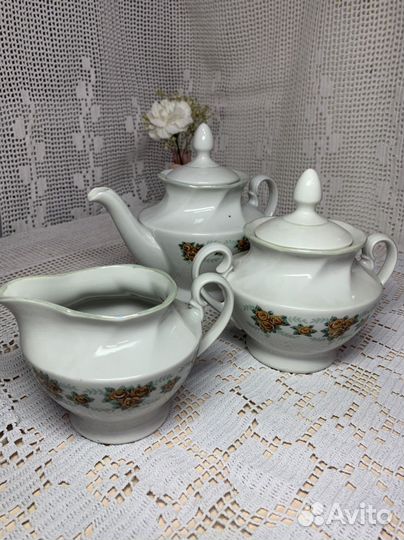 Сахарница, молочник,чайник. Рижский