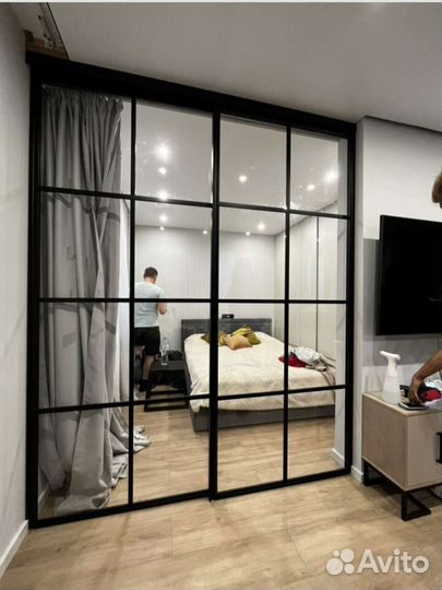 Раздвижные перегородки в стиле лофт