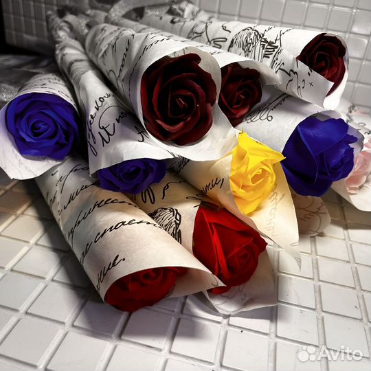 Букет из мыльной розы