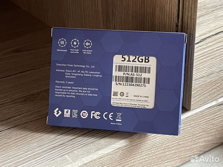 Новый SSD диск Acos 512Gb белый