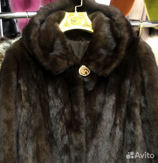 Шуба норковая с капюшоном