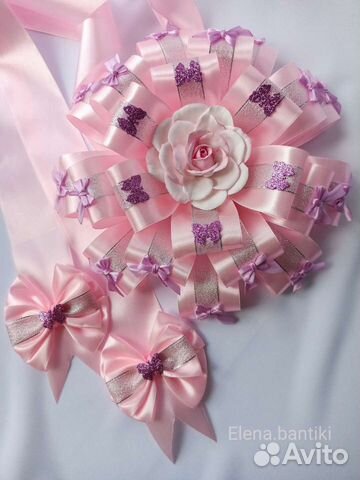 Бант на выписку из роддома новорожденной девочки
