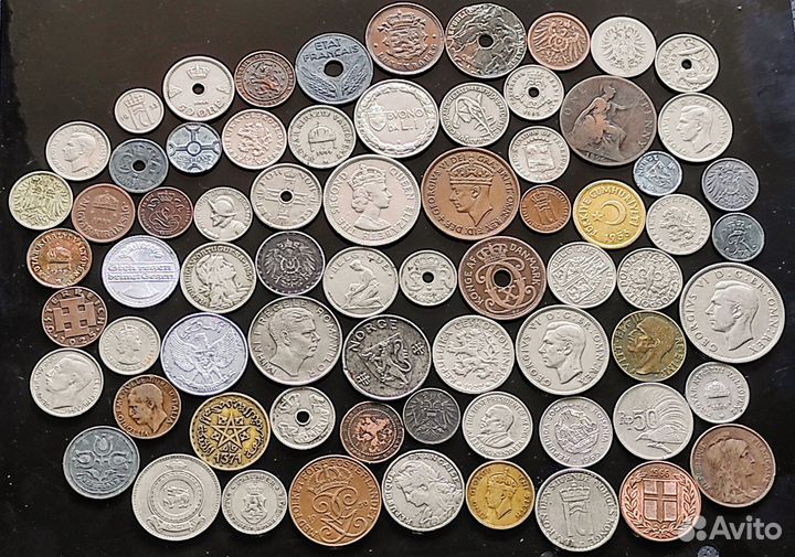 Иностранные монеты мира старая Европа и Экзотика
