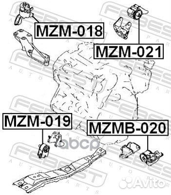 Подушка двигателя задняя (mazda MPV LW 1999-200