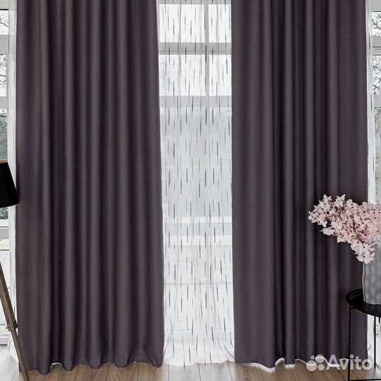 Шторы блэкаут Амадео Темно-лиловый