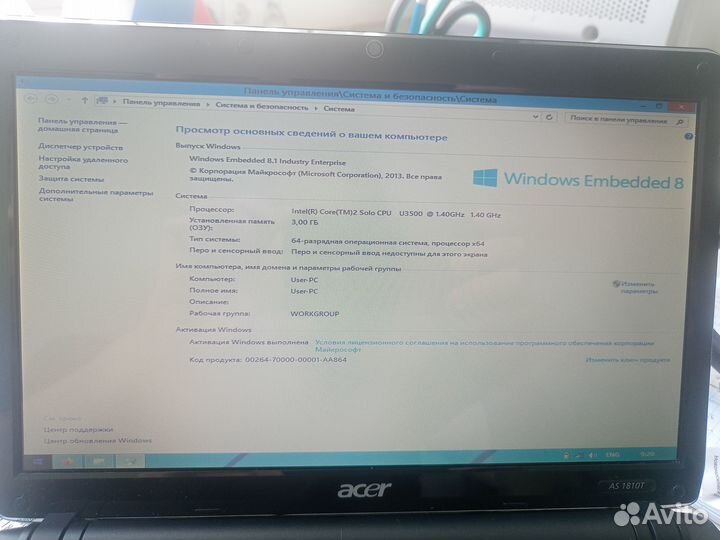 Acer Aspire Timeline 1810T озу 3 gb SSD