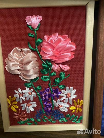 Картина вышивка лентами