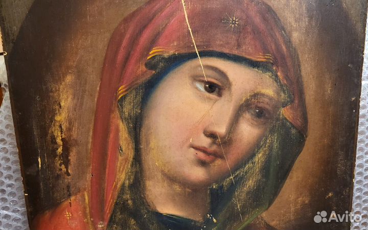 Икона Пресвятая Богородица 19 век живопись письмо