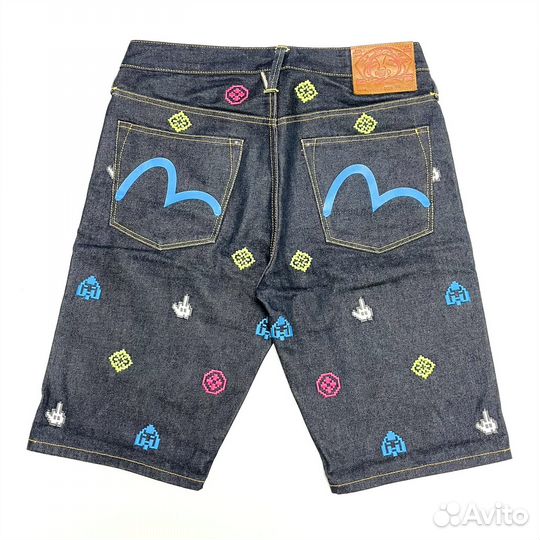 Шорты Evisu Logo Denim Jeans