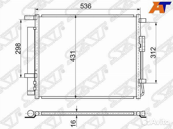 Радиатор кондиционера hyundai santa FE 12-19