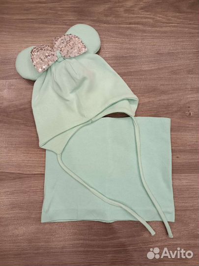 Комплект шапка и снуд для девочки Минни Маус весна