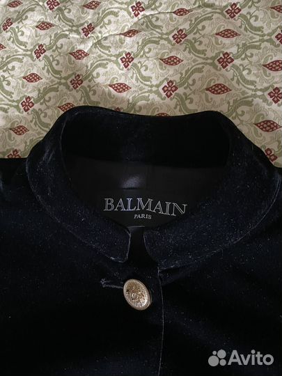 Платье Balmain черный бархат