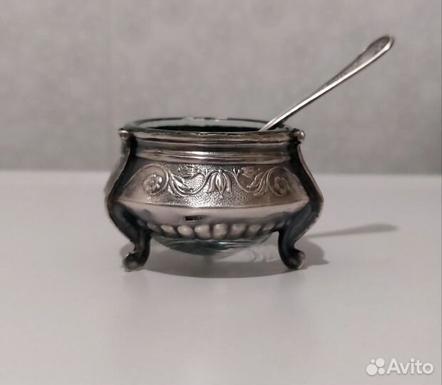 Горчичница-Солонка с ложечкой. Винтаж СССР