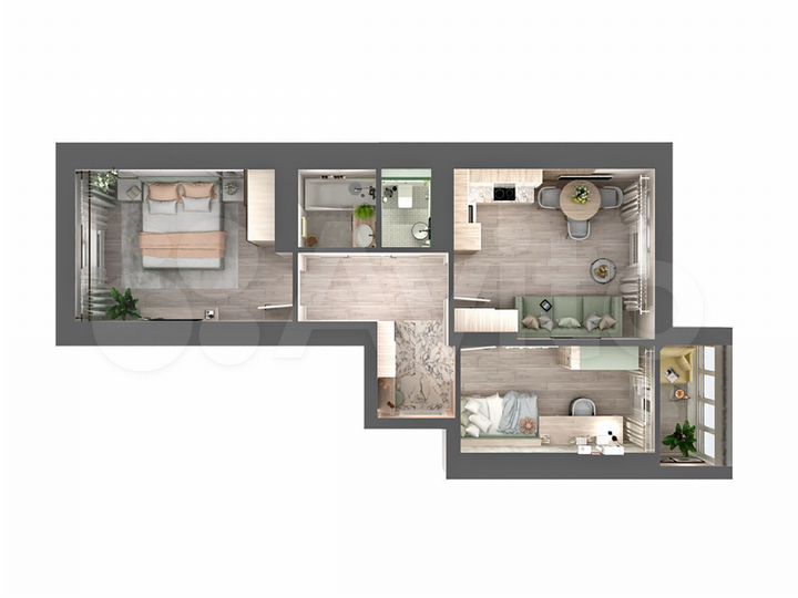 3-к. квартира, 56,6 м², 20/27 эт.