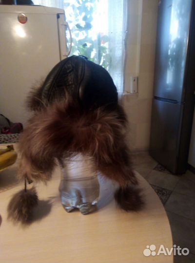 Шапка зимняя женская новая, натуральный мех енота