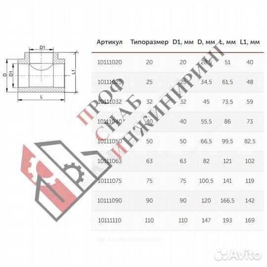 Тройник PP-R серый Дн 20 внутренняя пайка valfex 1