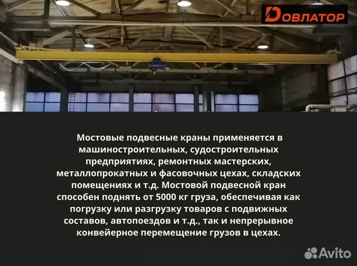 Кран мостовой подвесной от 5т